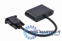 Konwerter sygnału VGA do HDMI + VGA czarny, 15 cm
