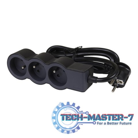 Listwa zasilająca extra płaska 16A 3680W 3x2P+Z z przewodem 1.5 m - Czarno-ciemnoszara Listwa zasilająca extra płaska 16A 3680W 3x2P+Z z przewodem 1.5 m - Czarno-ciemnoszara