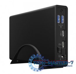 Obudowa IB-382H-C31 2,5/3,5 HDD z wbudowanym HUB 1xUSB-C, 2xUSB -A, 12V2A