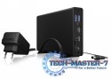 Obudowa IB-382H-C31 2,5/3,5 HDD z wbudowanym HUB 1xUSB-C, 2xUSB -A, 12V2A