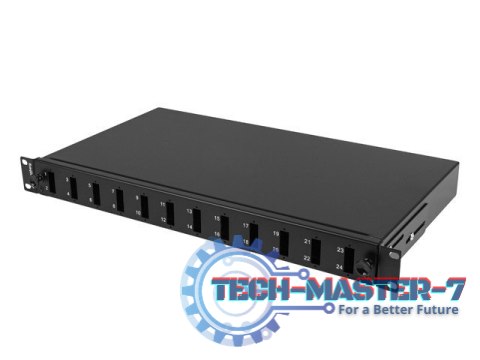 Przełącznica światłowodowa 12XSC duplex/12XLC QUAD rack 19 1U czarna + akcesoria Przełącznica światłowodowa 12XSC duplex/12XLC QUAD rack 19 1U czarna + akcesoria
