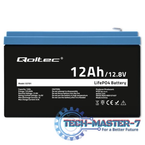 Akumulator LiFePO4 Litowo-Żelazowo-Fosforanowy | 12.8V | 12Ah | 153.6Wh | BMS Akumulator LiFePO4 Litowo-Żelazowo-Fosforanowy | 12.8V | 12Ah | 153.6Wh | BMS