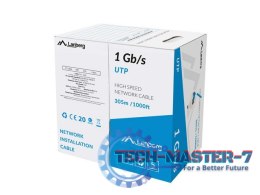 Kabel LAN UTP 1GB/S 305M drut CCA niebieski