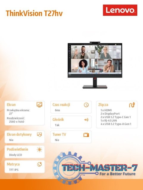 Monitor 27.0 ThinkVision T27hv-30 WLED LCD 63D6UAT3EU Monitor 27.0 ThinkVision T27hv-30 WLED LCD 63D6UAT3EU