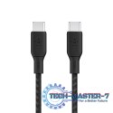 Kabel w oplocie USB-C do USB-C 100W 2m czarny