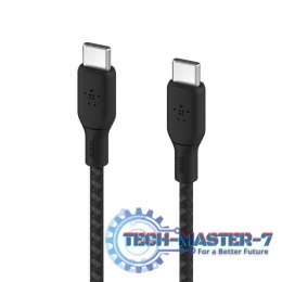 Kabel w oplocie USB-C do USB-C 100W 3m czarny