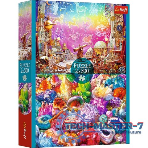 Puzzle 2x500 elementów Kosmos i kryształy