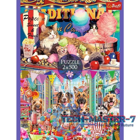 Puzzle 2x500 elementów Puszyści przyjaciele kotki pieski Puzzle 2x500 elementów Puszyści przyjaciele kotki pieski