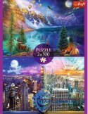 Puzzle 2x500 elementów Wycieczka po Ameryce