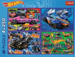 Puzzle 4x250 Wyścigowe auta Hot Wheels