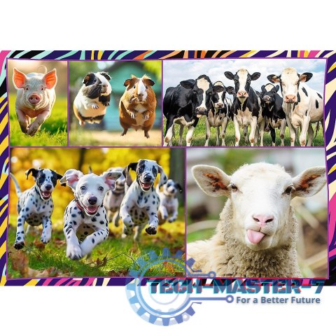 Puzzle 4x250 elementów Zabawne zwierzaki Puzzle 4x250 elementów Zabawne zwierzaki