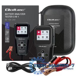 Cyfrowy tester akumulatora 3w1 z LCD | 6V | 12V | 24V | 30Ah- 200Ah