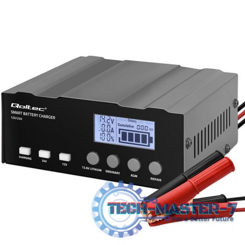 Inteligentna mikroprocesorowa ładowarka 12V | 12.6V | 24V |Prostownik z funkcją naprawy do akumulatora AGM GEL LiFePO4 | LCD Inteligentna mikroprocesorowa ładowarka 12V | 12.6V | 24V |Prostownik z funkcją naprawy do akumulatora AGM GEL LiFePO4 | LCD