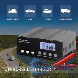 Inteligentna mikroprocesorowa ładowarka 12V | 12.6V | 24V |Prostownik z funkcją naprawy do akumulatora AGM GEL LiFePO4 | LCD