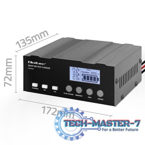 Inteligentna mikroprocesorowa ładowarka 12V | 12.6V | 24V |Prostownik z funkcją naprawy do akumulatora AGM GEL LiFePO4 | LCD Inteligentna mikroprocesorowa ładowarka 12V | 12.6V | 24V |Prostownik z funkcją naprawy do akumulatora AGM GEL LiFePO4 | LCD