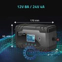 Inteligentna mikroprocesorowa ładowarka 12V 8A | 24V 4A |Prostownik z funkcją naprawy do akumulatora AGM GEL | LCD