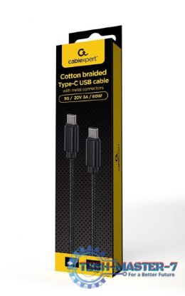 Kabel USB C(M) do USB C(M) 1.8m czarny
