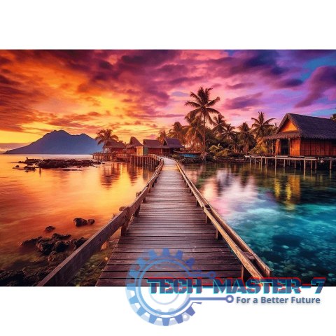 Puzzle 1000 elementów Rajska wyspa morze palmy Puzzle 1000 elementów Rajska wyspa morze palmy