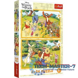 Puzzle 2x24 elementy Kubuś Puchatek Dzień w ogrodzie