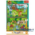 Puzzle 2x24 elementy Małe dinozaury Jurassic World