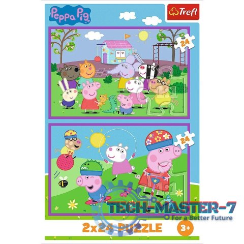 Puzzle 2x24 elementy Świnka Peppa na placu zabaw Puzzle 2x24 elementy Świnka Peppa na placu zabaw