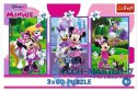Puzzle 3x80 elementów Minnie i przyjaciele