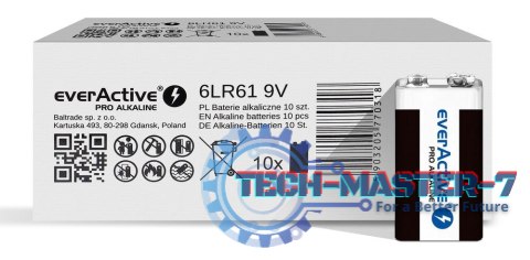 Bateria alkaliczna R9/6LR61 9V PRO ALKALINE, Opakowanie 10 szt. Bateria alkaliczna R9/6LR61 9V PRO ALKALINE, Opakowanie 10 szt.