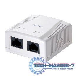 Gniazdo natynkowe Cat.6 UTP 2xRJ45, białe