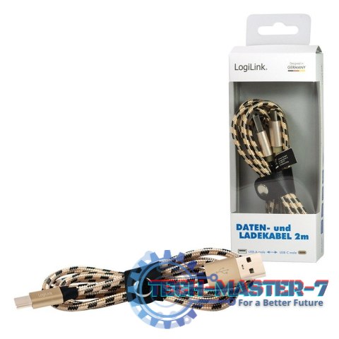 Kabel USB 2.0 A męski do USB-C męski, dł. 2m Kabel USB 2.0 A męski do USB-C męski, dł. 2m
