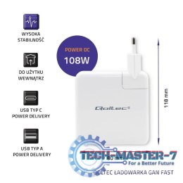 Ładowarka GaN FAST 108W | 5-20V | 3-4.7A | USB C | Biała
