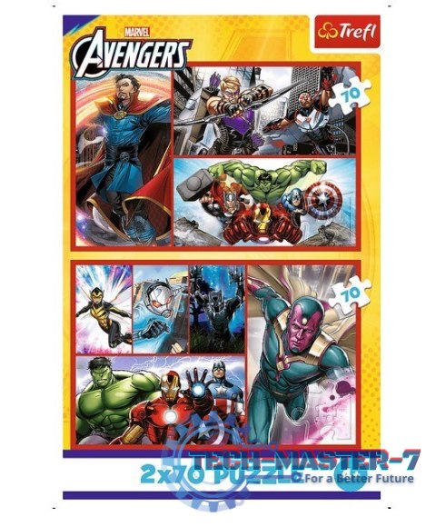 Puzzle 2x70 elementów Avengers Zostań bohaterem Puzzle 2x70 elementów Avengers Zostań bohaterem