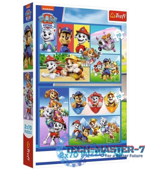 Puzzle 2x70 elementów Psi Patrol rządzi