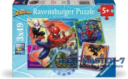 Puzzle 3x49 elementów Spiderman