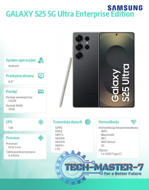 Smartfon GALAXY S25 DS 5G Ultra 12/512GB Czarny Enterprise Edition Smartfon GALAXY S25 DS 5G Ultra 12/512GB Czarny Enterprise Edition