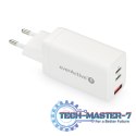 Ładowarka USB/USB-C QC4+ 65W technologia GaN Biała