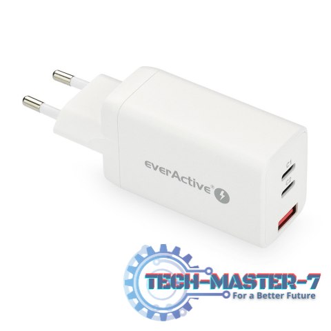 Ładowarka USB/USB-C QC4+ 65W technologia GaN Biała Ładowarka USB/USB-C QC4+ 65W technologia GaN Biała