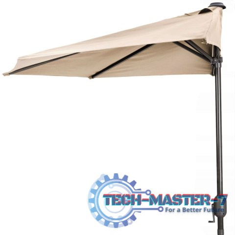 Parasol ogrodowy pół-parasol ścienny na taras 2,7 m beżowy MultiGarden MultiGarden Parasol ogrodowy pół-parasol ścienny na taras 2,7 m beżowy MultiGarden MultiGarden