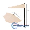 Parasol ogrodowy pół-parasol ścienny na taras 2,7 m beżowy MultiGarden MultiGarden
