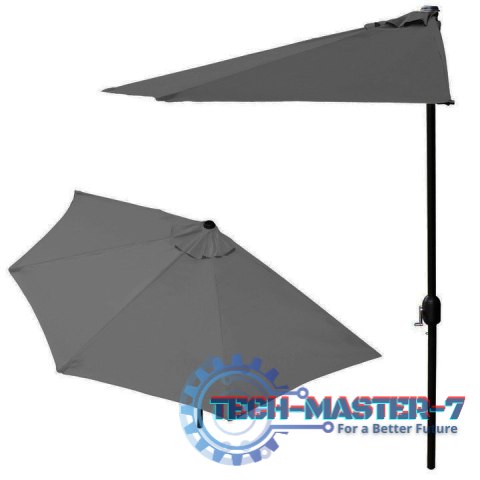 Parasol ogrodowy pół-parasol ścienny na taras 2,7 m szary MultiGarden MultiGarden Parasol ogrodowy pół-parasol ścienny na taras 2,7 m szary MultiGarden MultiGarden