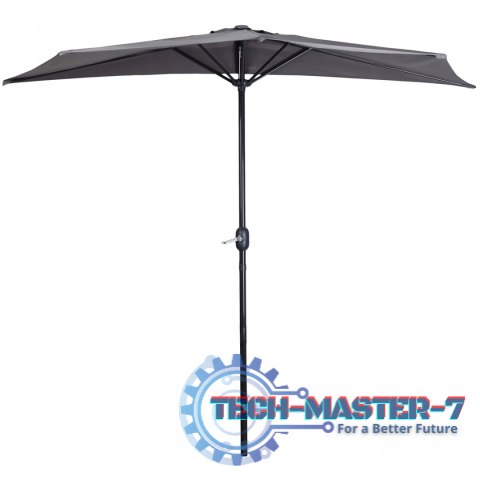 Parasol ogrodowy pół-parasol ścienny na taras 2,7 m szary MultiGarden MultiGarden Parasol ogrodowy pół-parasol ścienny na taras 2,7 m szary MultiGarden MultiGarden