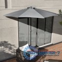 Parasol ogrodowy pół-parasol ścienny na taras 2,7 m szary MultiGarden MultiGarden