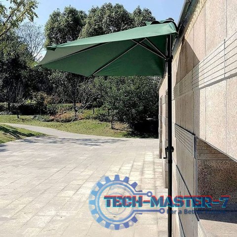 Parasol ogrodowy pół-parasol ścienny na taras 2,7 m zielony MultiGarden MultiGarden Parasol ogrodowy pół-parasol ścienny na taras 2,7 m zielony MultiGarden MultiGarden