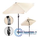 Prostokątny duży parasol ogrodowy skośny łamany z korbą beżowy 200x140 cm MultiGarden MultiGarden