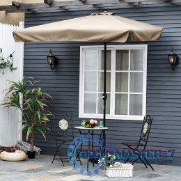 Prostokątny duży parasol ogrodowy skośny łamany z korbą beżowy 200x140 cm MultiGarden MultiGarden