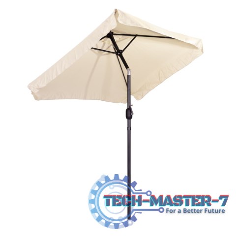 Prostokątny duży parasol ogrodowy skośny łamany z korbą beżowy 200x140 cm MultiGarden MultiGarden Prostokątny duży parasol ogrodowy skośny łamany z korbą beżowy 200x140 cm MultiGarden MultiGarden