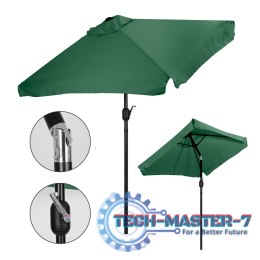 Prostokątny duży parasol ogrodowy skośny łamany z korbą zielony 200x140 cm MultiGarden MultiGarden