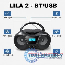 Radioodtwarzacz CD LILA2 USB/BT srebrny