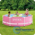 Basen stelażowy okrągły dla dzieci 244x76 cm różowy INTEX 28290 INTEX