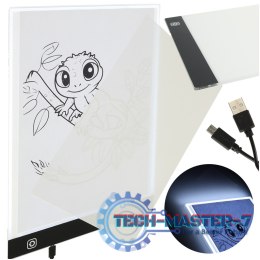 Deska kreślarska tablica tablet graficzny kalka do rysowania podświetlana LED A4
