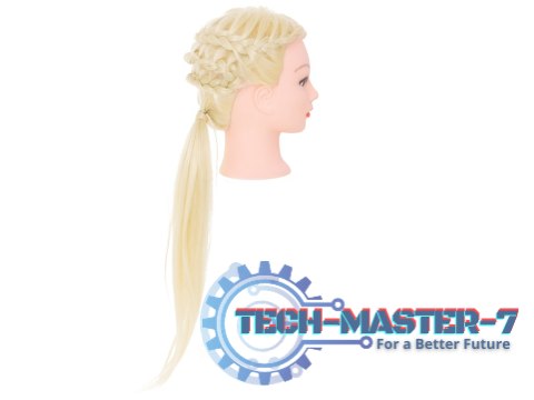 Główka głowa treningowa fryzjerska naturalne włosy blond Główka głowa treningowa fryzjerska naturalne włosy blond